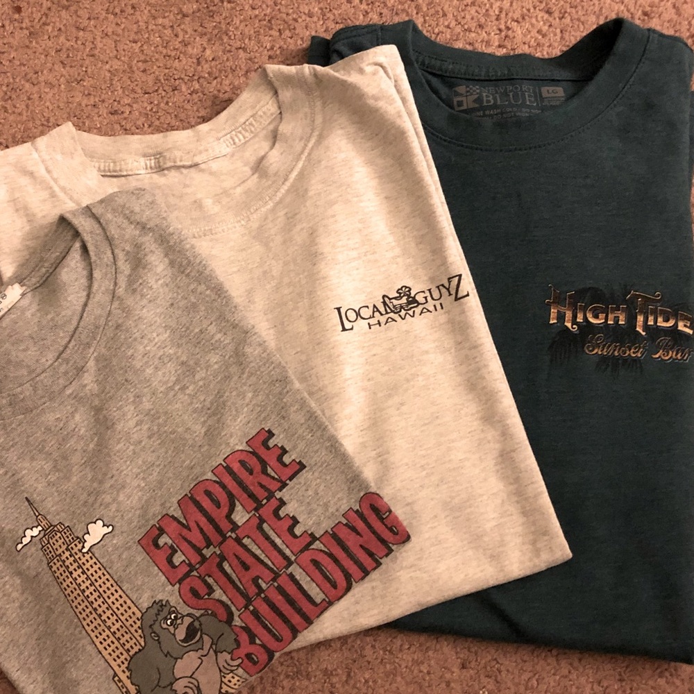 Three thrifted vintage t-shirts (different sizes)